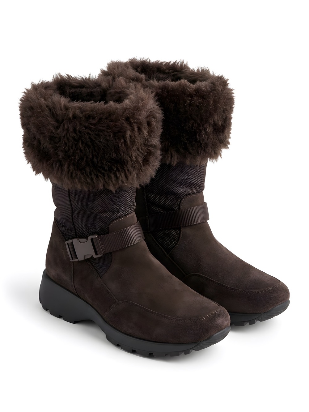 Brown Fur-Lined Winter Boots